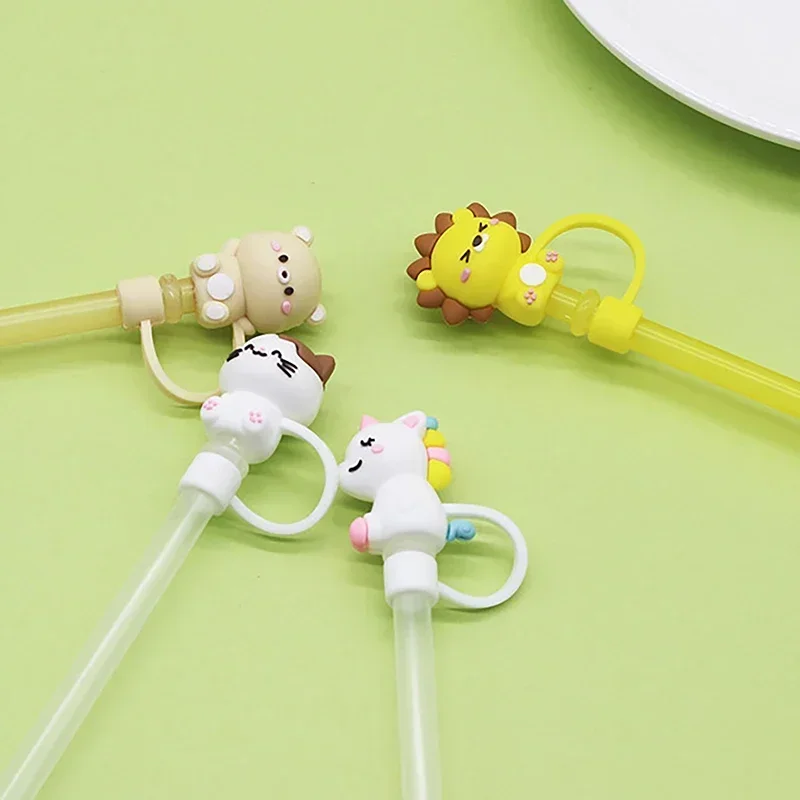 Silicone Sealing Straw Plug Reusable Drinking Dust Cap Cartoon Plugs Tips Cover Suit Kitchen Cup DIY Accessories Wholesale