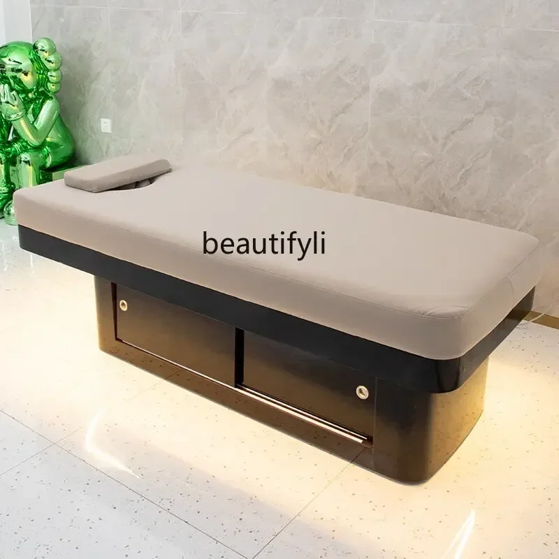 

45Cabinet latex beauty bed with ambient light Chinese full body massage massage massage treatment bed