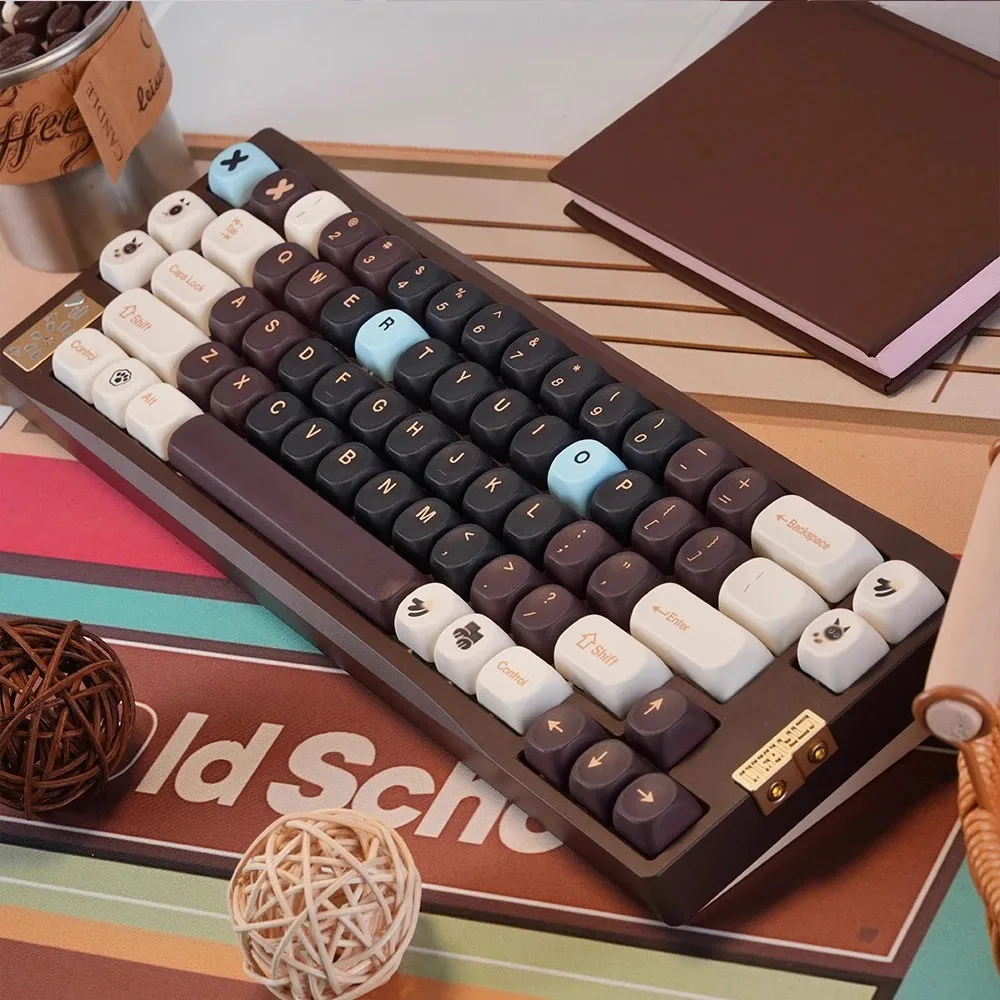 Cute Siamese Cat Theme Keycaps 132 Keys PBT Dye MOA Profile Keycap Custom Cartoon Gaming KeyCaps for Mechanical Keyboard Gifts