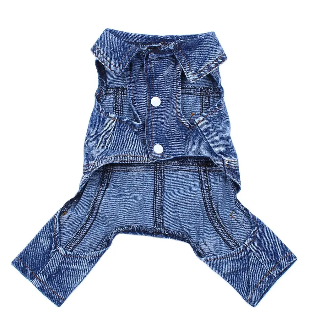 Dog Pet Denim tuta pantaloni Pet Puppy Coat Jacket primavera/autunno abiti 6 taglie