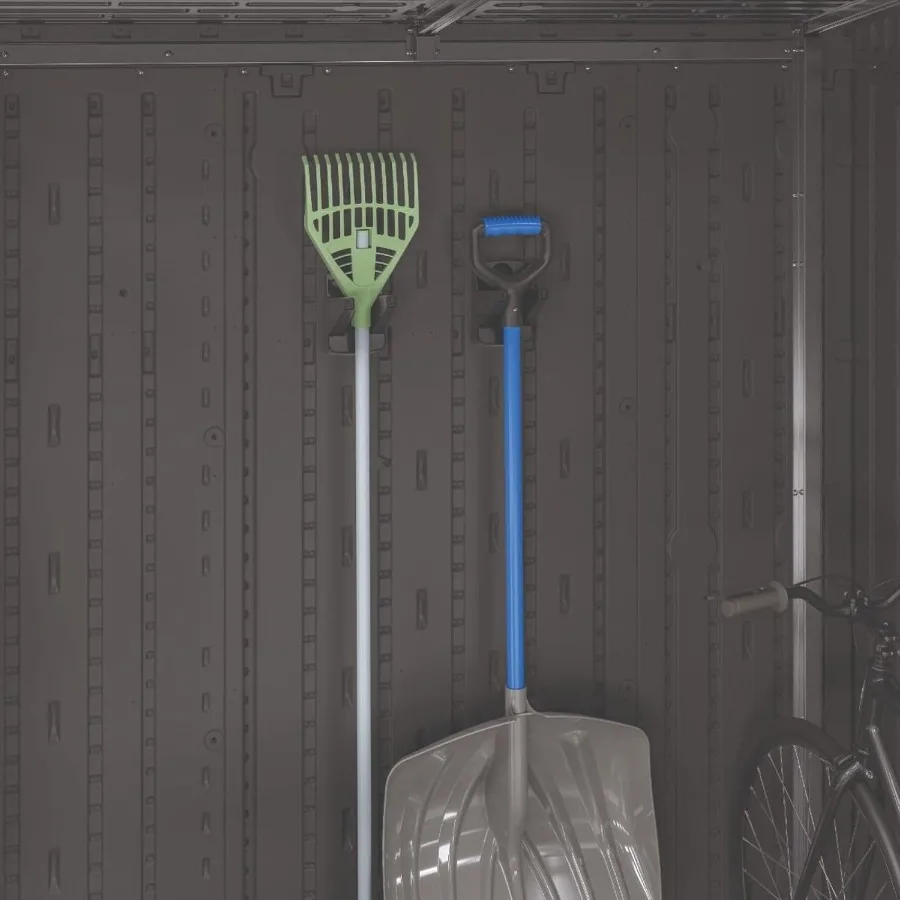4 Pack Wall Mount Hook Tool Organizer, Outdoor Rack System for Garage Storage, Closet, Shed, or Cleaning Organization, Black