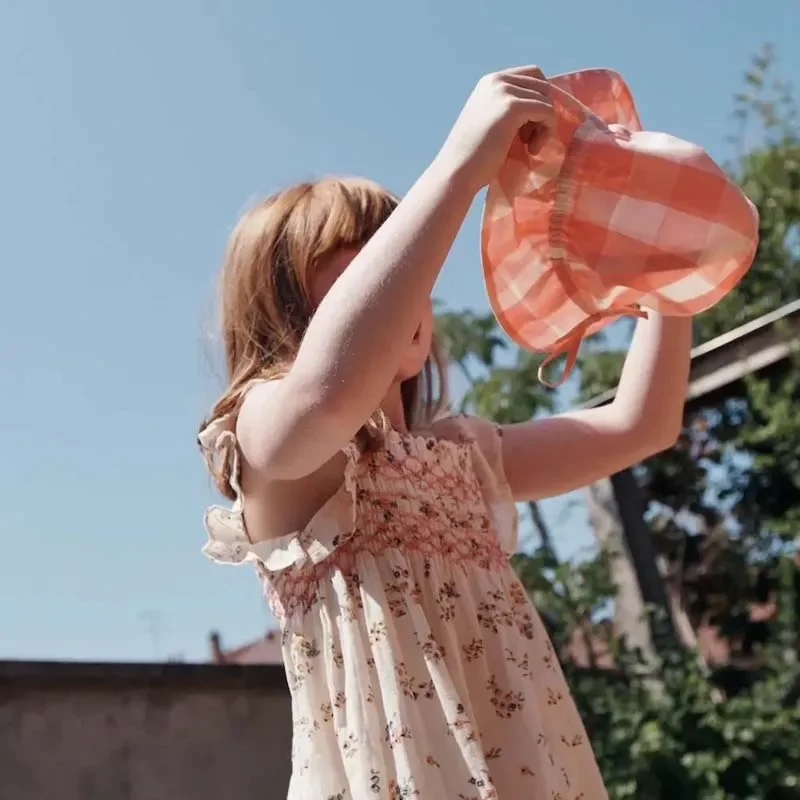 ما قبل البيع (السفينة أبريل) 2025 EM الصيف الطباعة قبعة طفل الفتيات الملابس القبعات للفتيات الأسرة الأخوات قبعة الطفل التصوير الدعائم #3