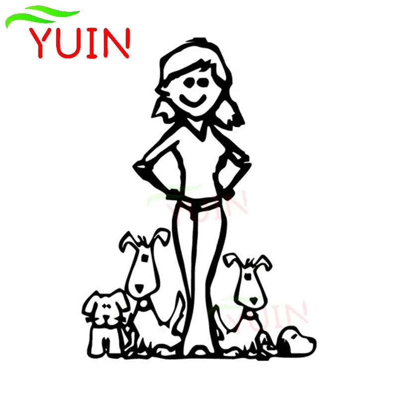 

Crazy Dog Lady Funny Family Car Sticker Creative PVC Body Decoration Accessories Fashion Cartoon Motorcycle Waterproof Decal