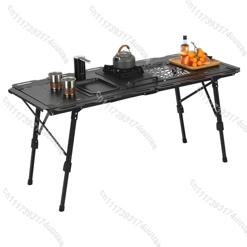 Multi‑Functional Aluminum Alloy Lifting Tactical Egg Roll Table, Portable Folding Table For Outdoor Camping