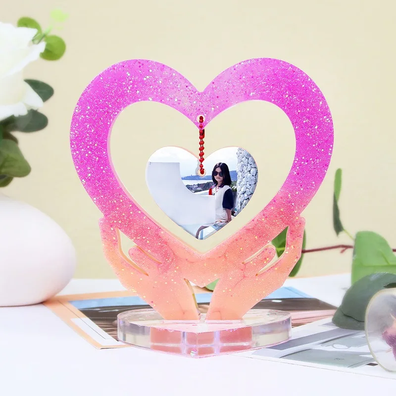 DIY Love Photo Frame Crystal Epoxy Resin Mold Heart shaped Moon Dolphin Gypsum Placer Silicone Mold