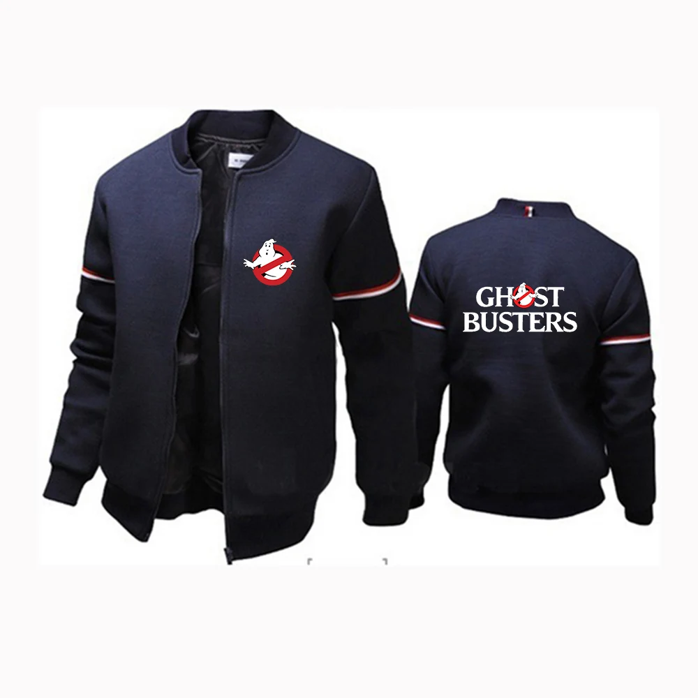 Ghost Busters 2024 New Spring And Autumn Fashionable Men's Flight Jacket Round Collar Solid Cotton Leisure Tracksuits Coat Tops