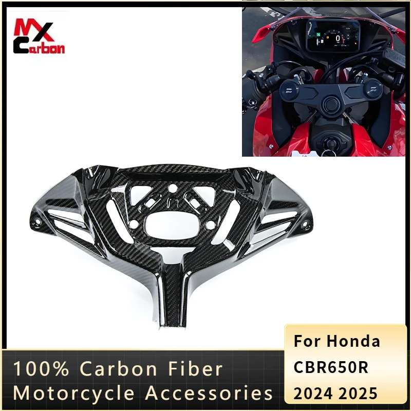 

For Honda CBR650R 2024 2025 100% Carbon Fiber Front Dashboard Cover Panel Gauge Instrument Cluster Trim Fairing Motorcycle
