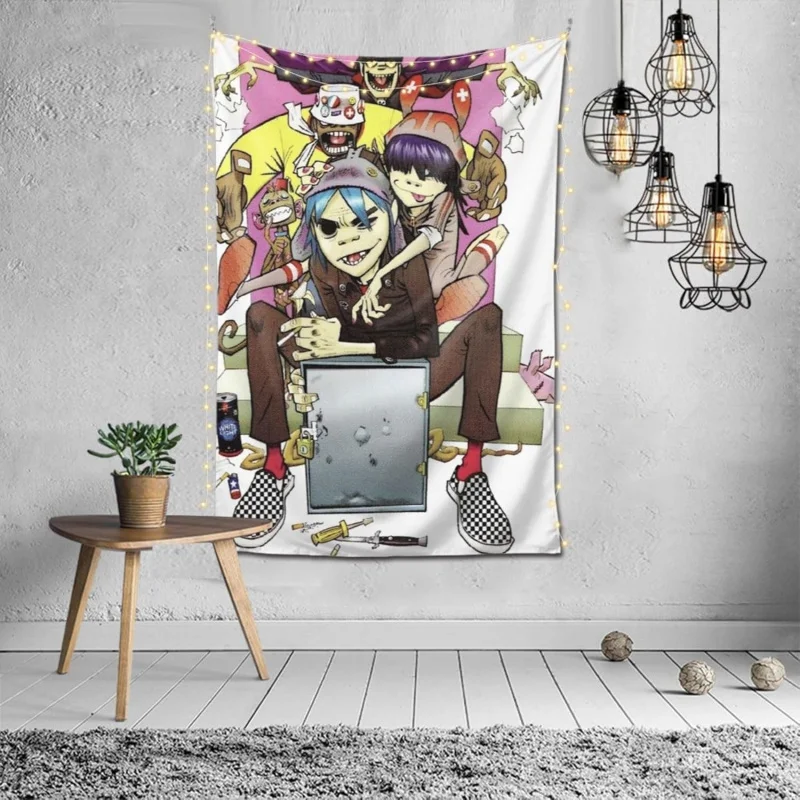 

Гобелен VIKAMA Gorillaz Band с изображением виртуальной группы и мультяшных персонажей, настенный декор для спальни, гостиной, общежития
