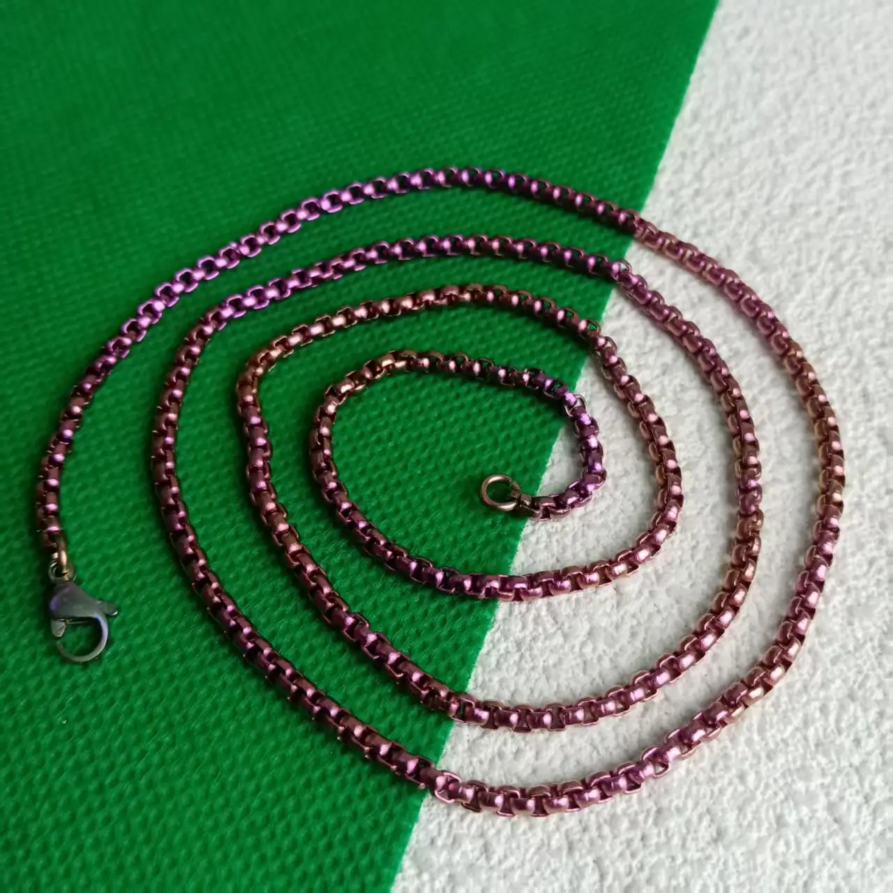 Pure Titanium Box Chain Necklace - Ultra Lightweight Simple Design Unisex Jewelry for Daily Wear