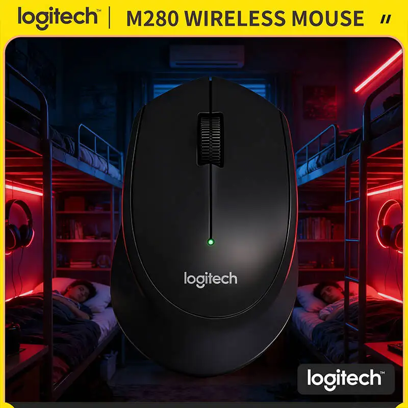 

Беспроводная мышь Logitech M280, радиус действия 10 м, 1000 DPI, 18 месяцев автономной работы, эргономичный удобный захват, для Mac, офиса, ноутбука