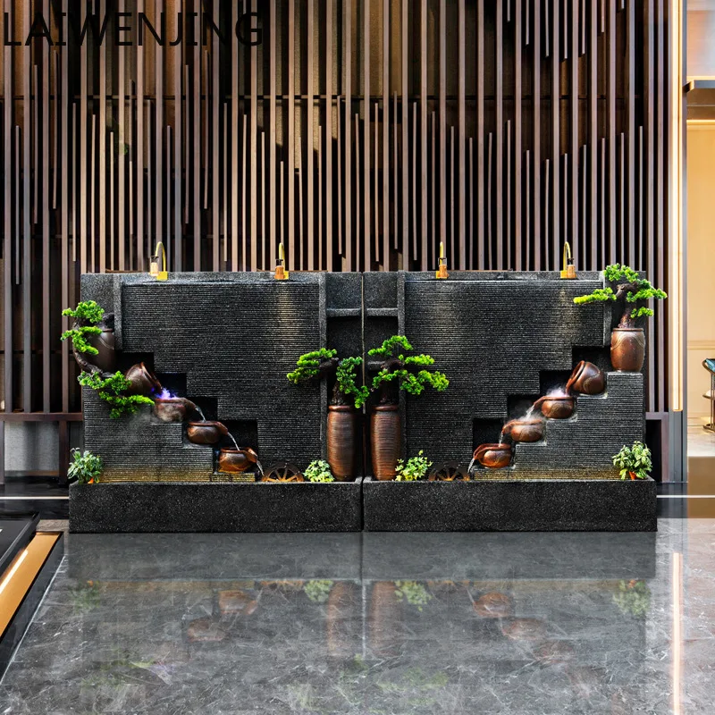 

SGF Water Curtain Wall Rockery Fountain Ornament Screen Wealth-Attracting Water Feature Company Opening