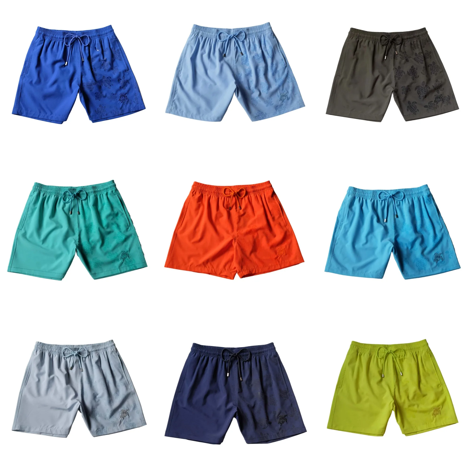 

Top Quality Men's Magic Swimwear Color Change Embroidered Turtle Water Reactive Board Shorts Beach Surf Swim Mesh Trunks