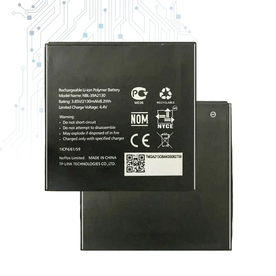 

NBL-39A2130 NBL39A2130 2130mAh Мобильный телефон Аккумулятор для TP-Link Neffos Y5/TP802A Batteria