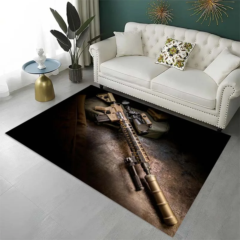 3D pistol carpet living room bedroom home decor carpet garden lawn mat bathroom accessories kitchen slide mat birthday present