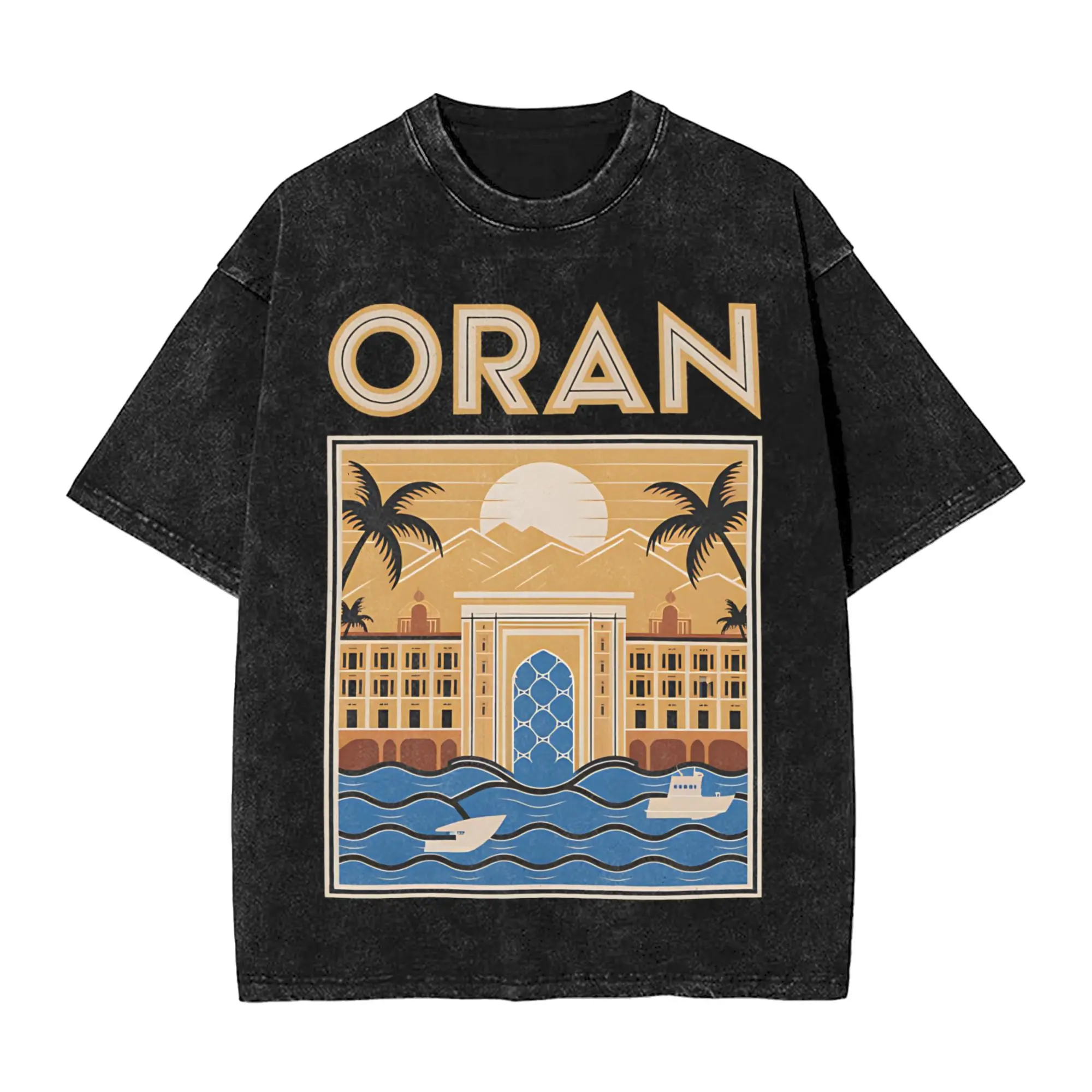 

Algeria Oran DZ T-Shirts Men Unique Pure Cotton Tee Shirt Round Neck Short Sleeve T Shirt Summer Tops