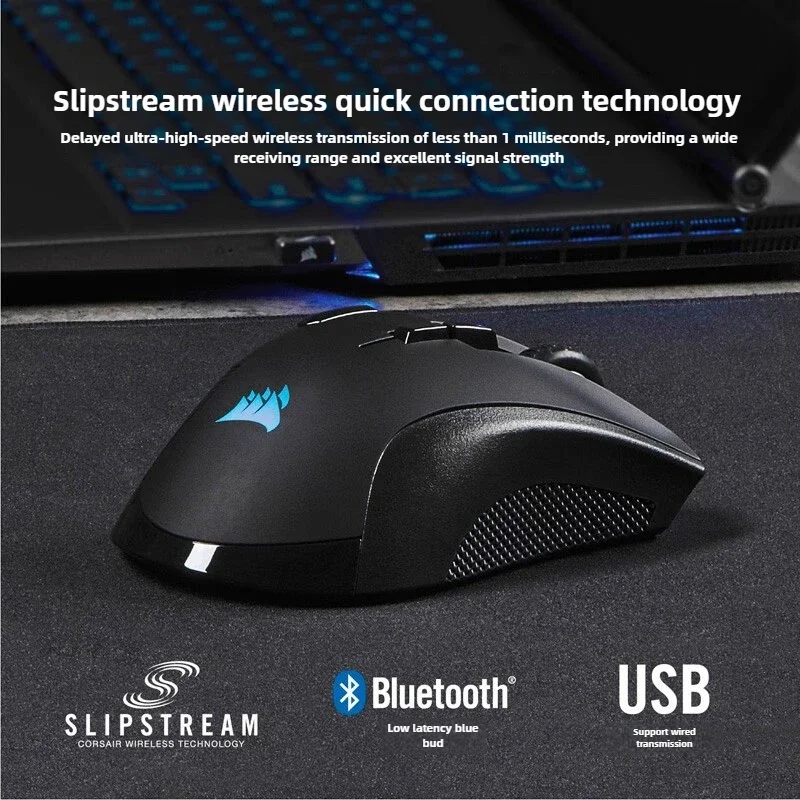 CORSAIR IRONCLAW  Big Hand Wireless Bluetooth Game PAW3991 18kDPI One Drag Three Receiver Low Latency Macro Defined Line Mouse