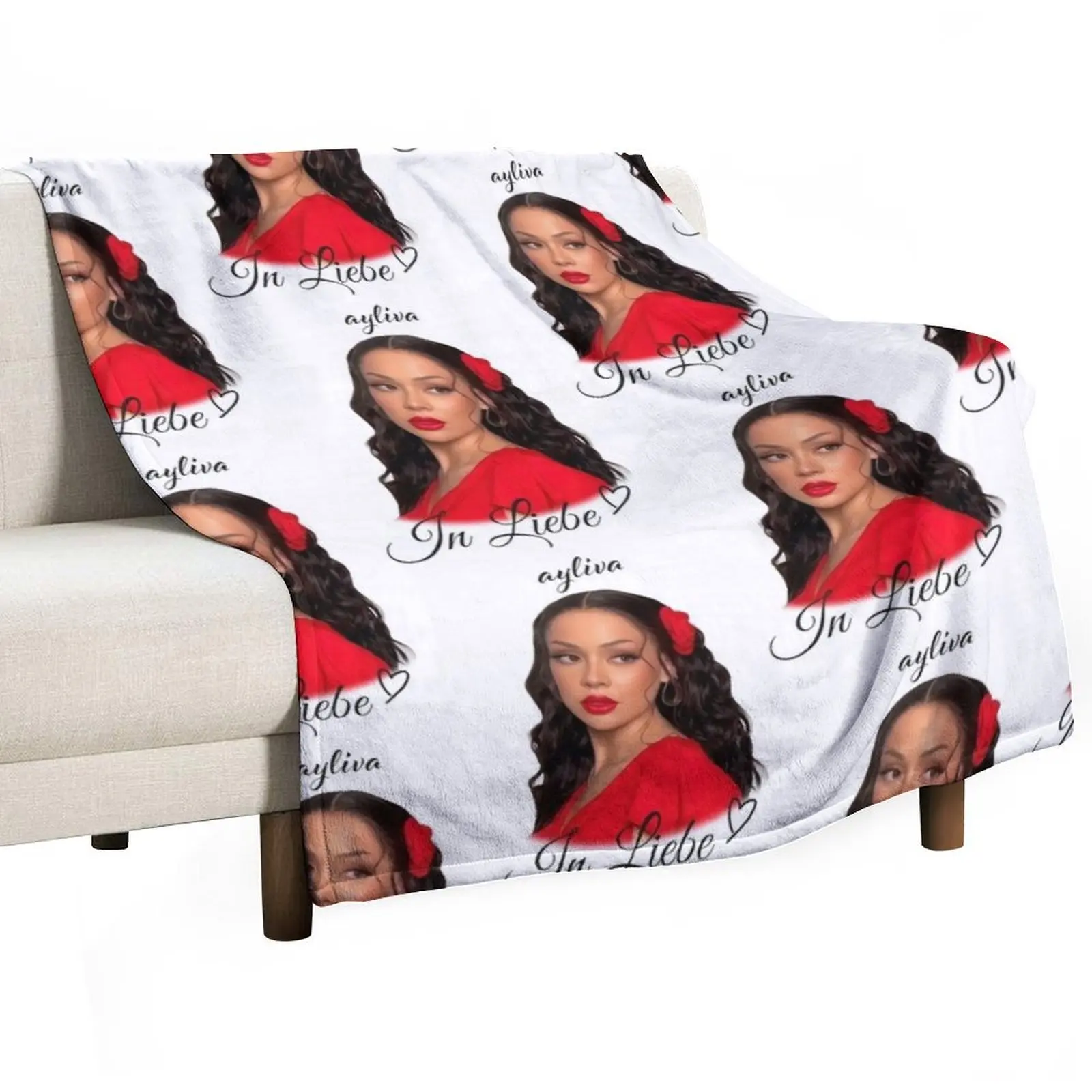 Ayliva In Liebe In Red Throw Blanket Travel blankets and throws decorative Luxury Throw Soft for winter Blankets