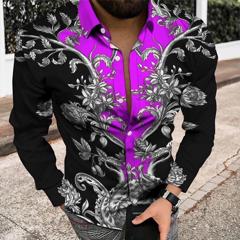 2023 Spring and Autumn Men\'s Luxury Top Men\'s Clothing HD Patterns High Quality Soft and Comfortable Suit Shirts Party Party