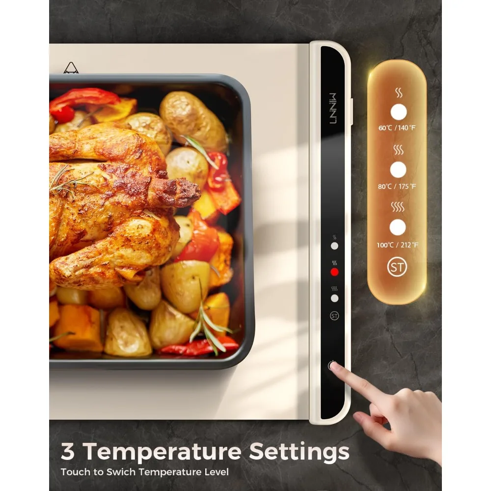 

Warming Mat for Food, for Buffets Party and Home Daily Use,Heating Fastly in 10s,Portable Design,Timed Function for Your Family.