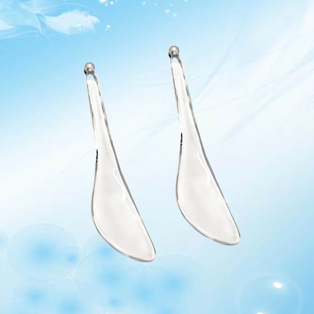 

2Pcs Point Acupoint Massage Stick Crystal Face Massager Scraping Board Jade Roller Reduces Wrinkles Puffiness Muscle Tension