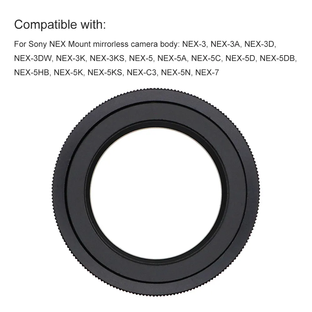 Anillo adaptador de montaje de T2-NEX para cámaras Sony NEX e-mount, para conectar telescópicos de lente de montaje T2/T, anillo adaptador de cámara