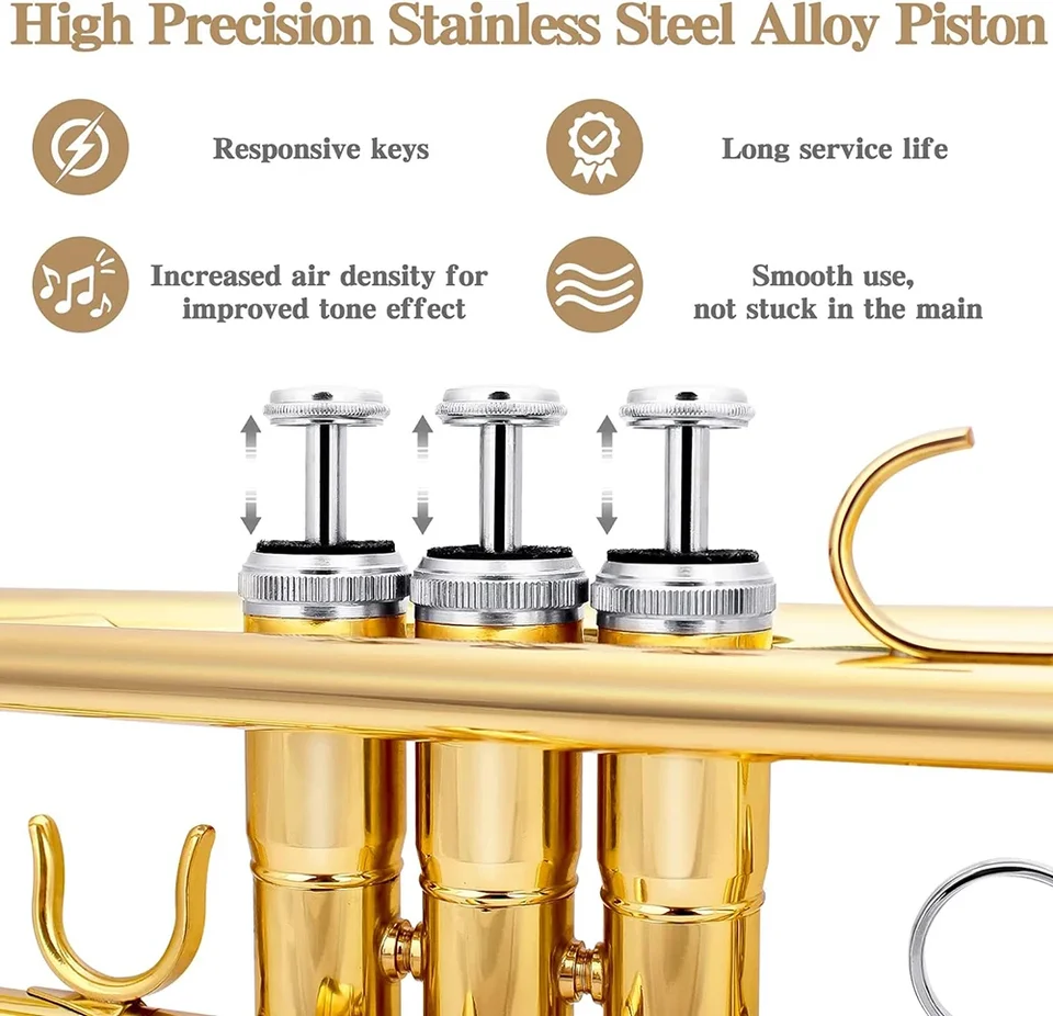 SLADE Bb Trumpet Brass Instrument Standard Brass Trumpet Set for
