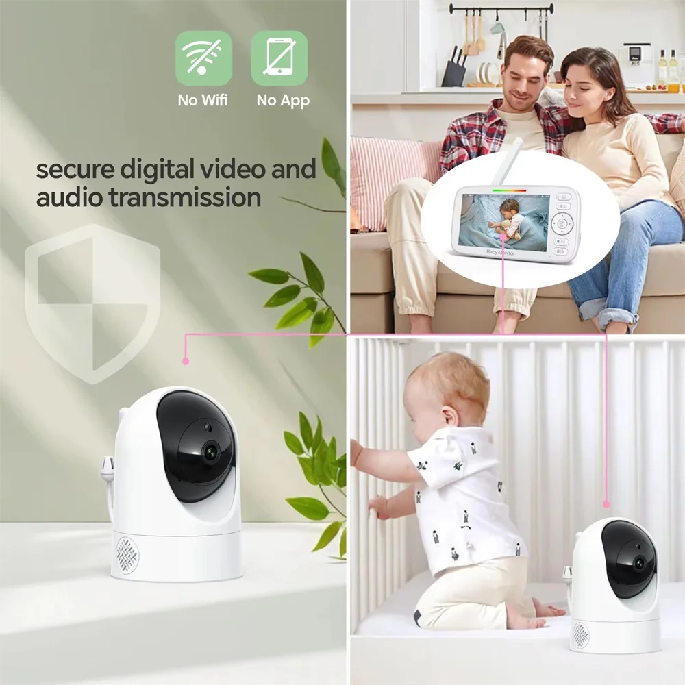 5inch 720P Digital Video Baby  With Camera Crying Detection New Baby Audio Camera BabyPhone