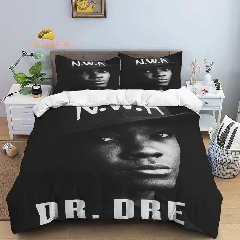 Rapper Hiphop Dr. Dre Sheets Quilt Covers Bedding Dormitory Sheets Three-piece Bedding Set Three-piece Soft Warm Bedding Set