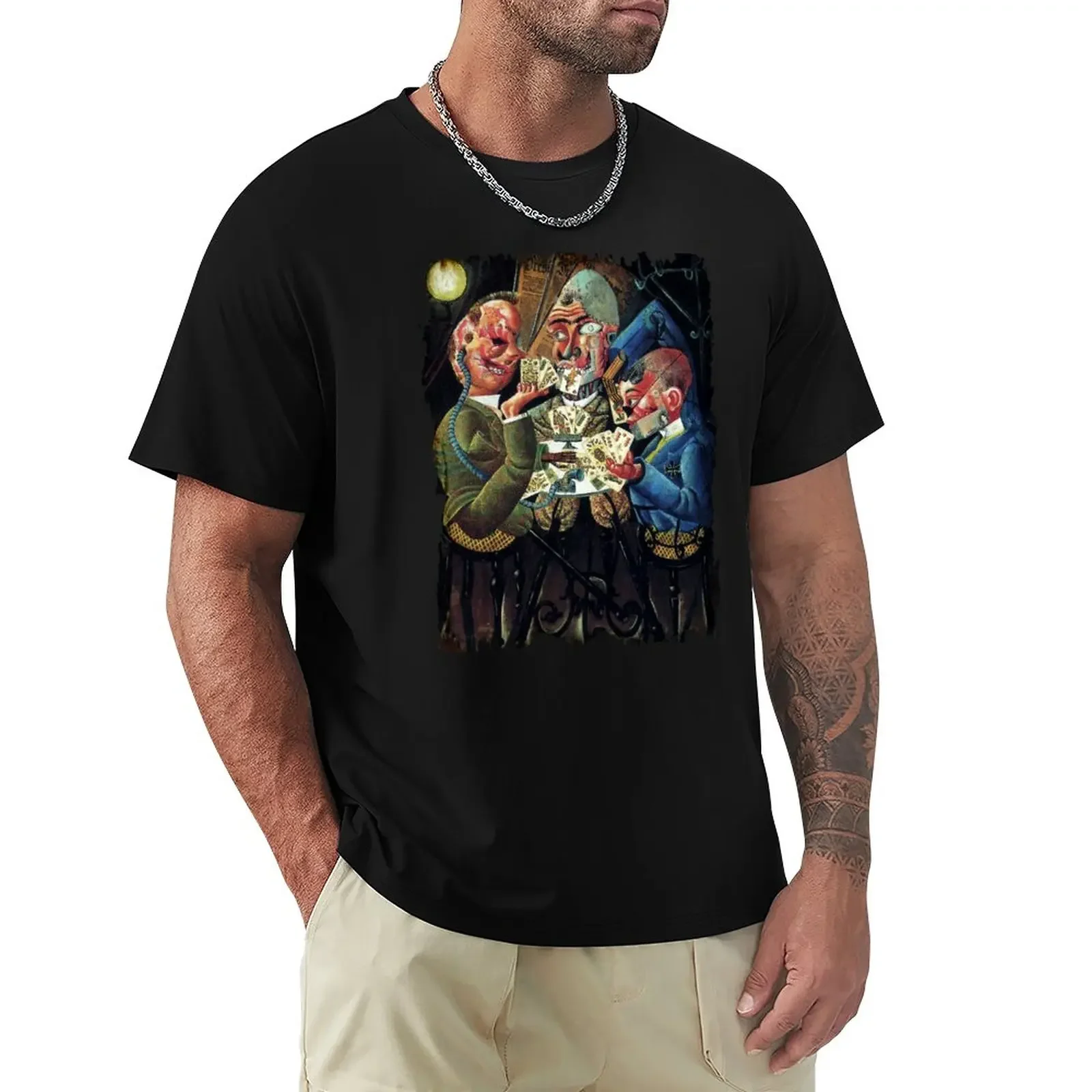 Die Karte Skat Spieler otto dix Malerei Künstler Kunst Liebhaber Geschenk T-Shirt T-Shirt T-Shirts übergroße Herren T-Shirt