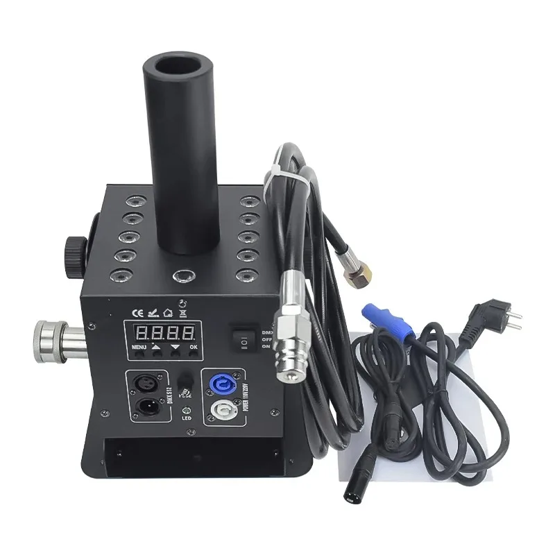 12PCS 3W RGB 3in1 Colorful DMX512 DJ Smoke LED CO2 JET Fog Machine with 6 Meters Hose  for Wedding Party Stage Effect