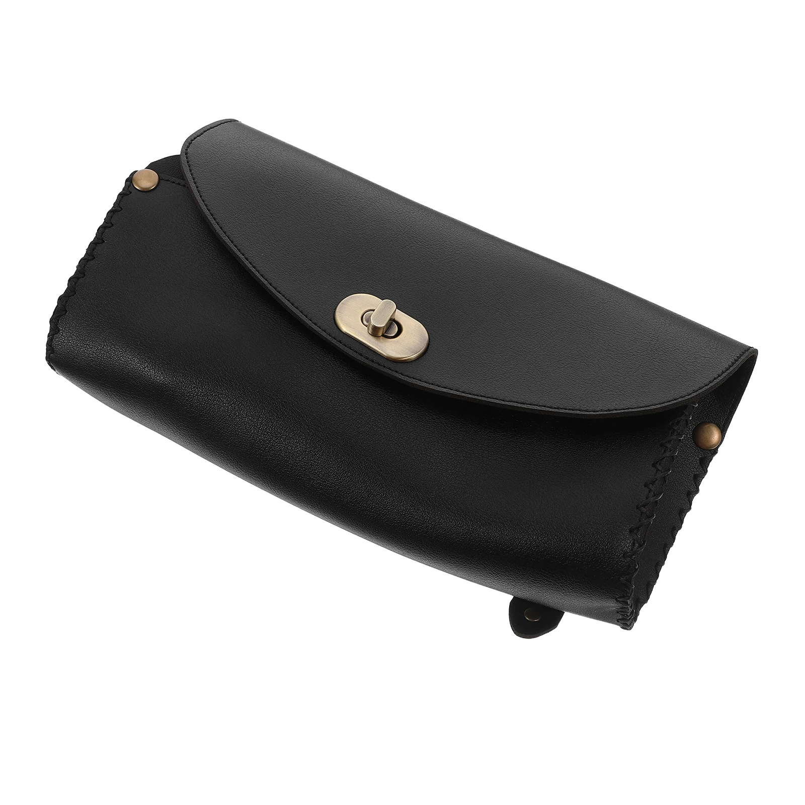 

Vintage Bike Handlebar Bag Pu Front Frame Storage Pouch For Road Bicycle Cell Phone Essentials 21X11.5Cm Black