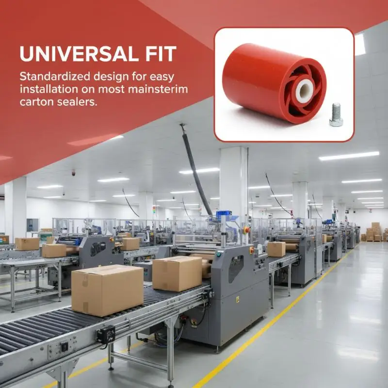 Carton Sealer Rubber Wheel 70mm for Automatic Adhesive Sealer Replacement Anti Abrasion Long Life