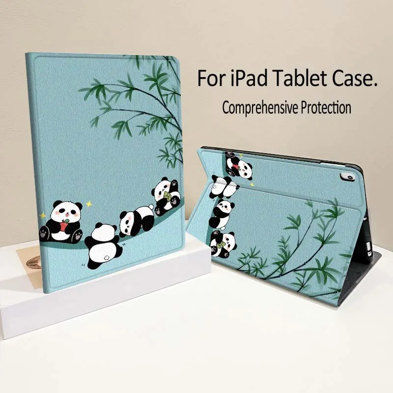 Cartoon Fun Panda For iPad Pro Air mini 7 6 5 4 11th 10th 7th 6th 5th Inch Tablet Case Soft
