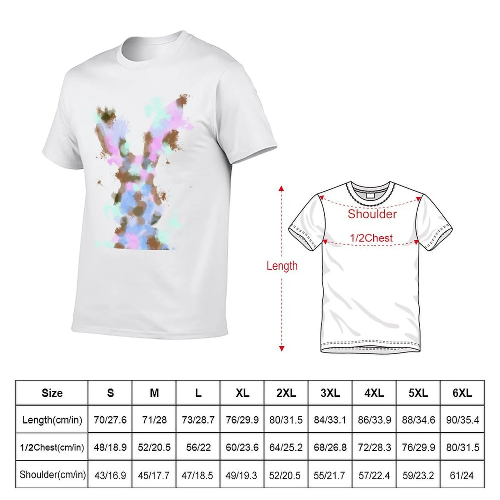 Splatter Rabbit T-Shirt boys animal print plain men clothings