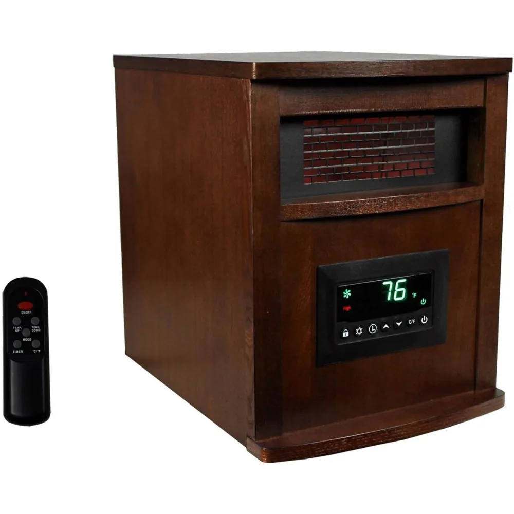 

Infrared Space Heater with Wheels and Remote, 1500W - Portable Electric Indoor Heating Machin