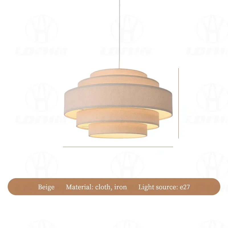 وابي سابي القماش LED ثريا تركب بالسقف النمط الياباني غرفة المعيشة مطعم الطعام قلادة ضوء إضاءة ديكور المنزل