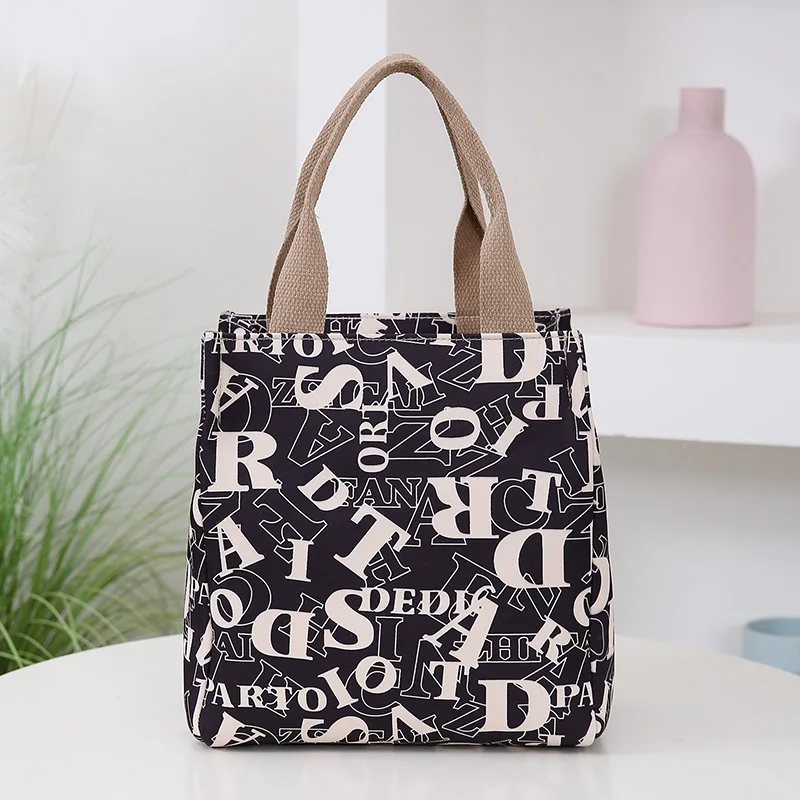 New thickened nylon fabric handbag, mother's daily work portable sundries storage bag, lunch box bag bento bag,