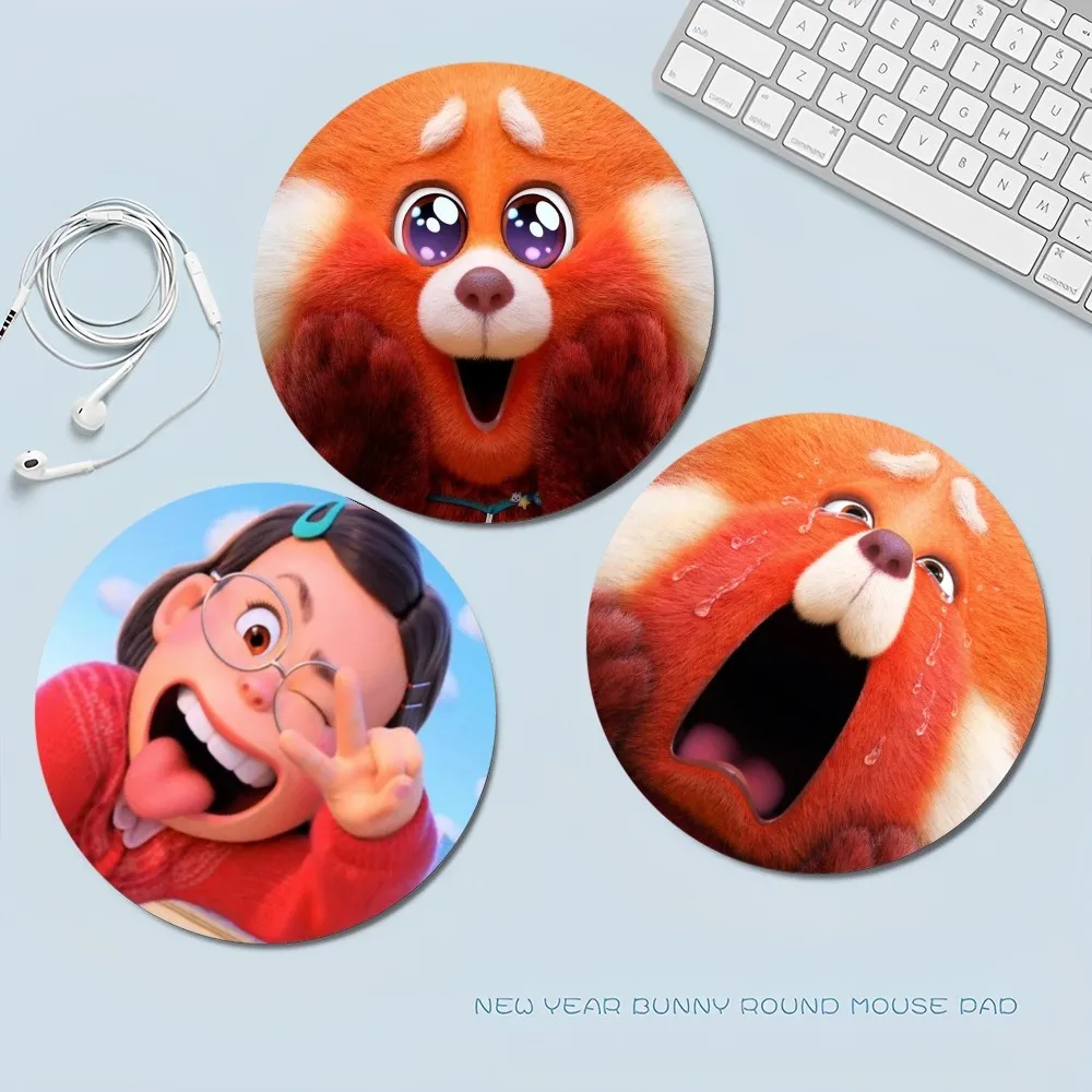 Disney Turning Red Mousepad Small Round Speed Version Game Computer Keyboard Office Table Mat PC Laptop Mouse mat Desktop Mat