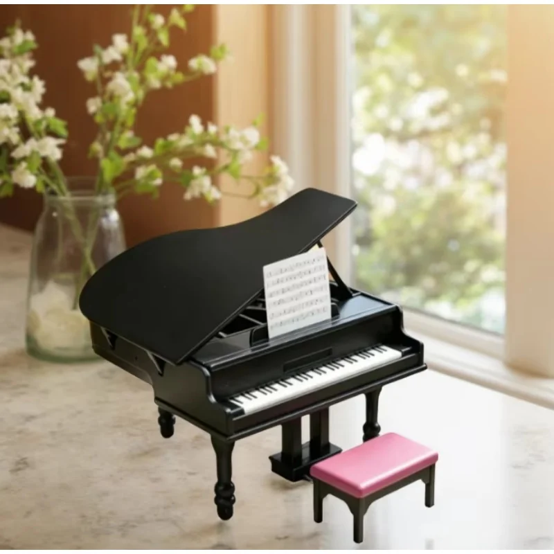 1PC Mini Upright Grand Piano Dollhouse Furniture Model Simulation Shooting Props Decorative Miniature for Dollhouses