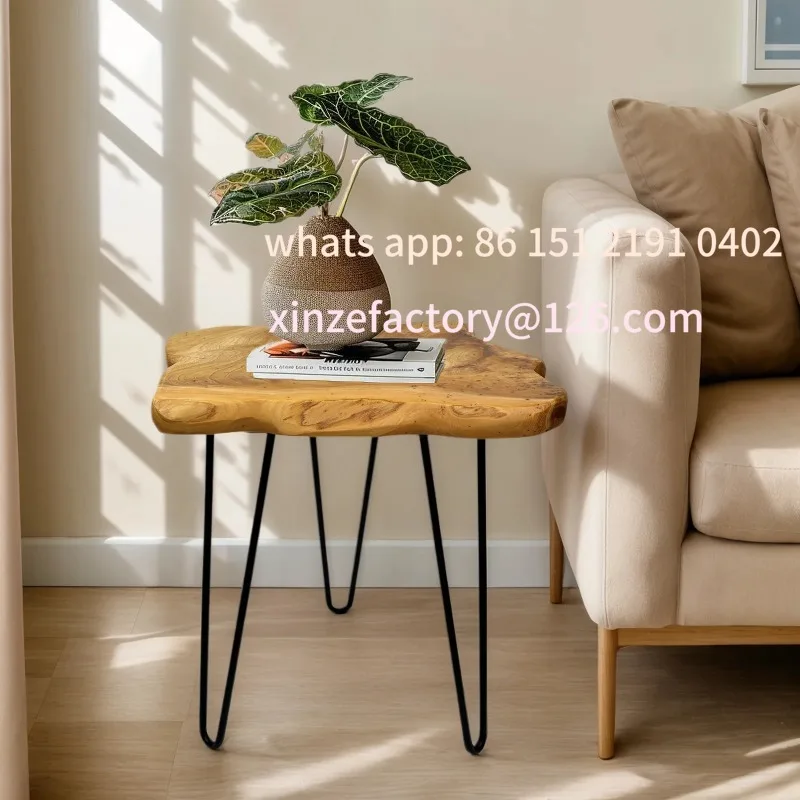 Customizable Natural Edge End Table, Wood Side Table, Nightstand