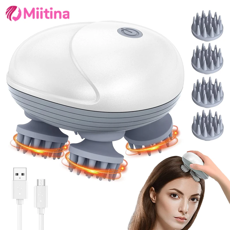 Electric Scalp Head Massager Kneading Vibrating Shoulder Neck Leg Arm Deep Tissue Cat Pet Massage Health Care Relaxation Relief