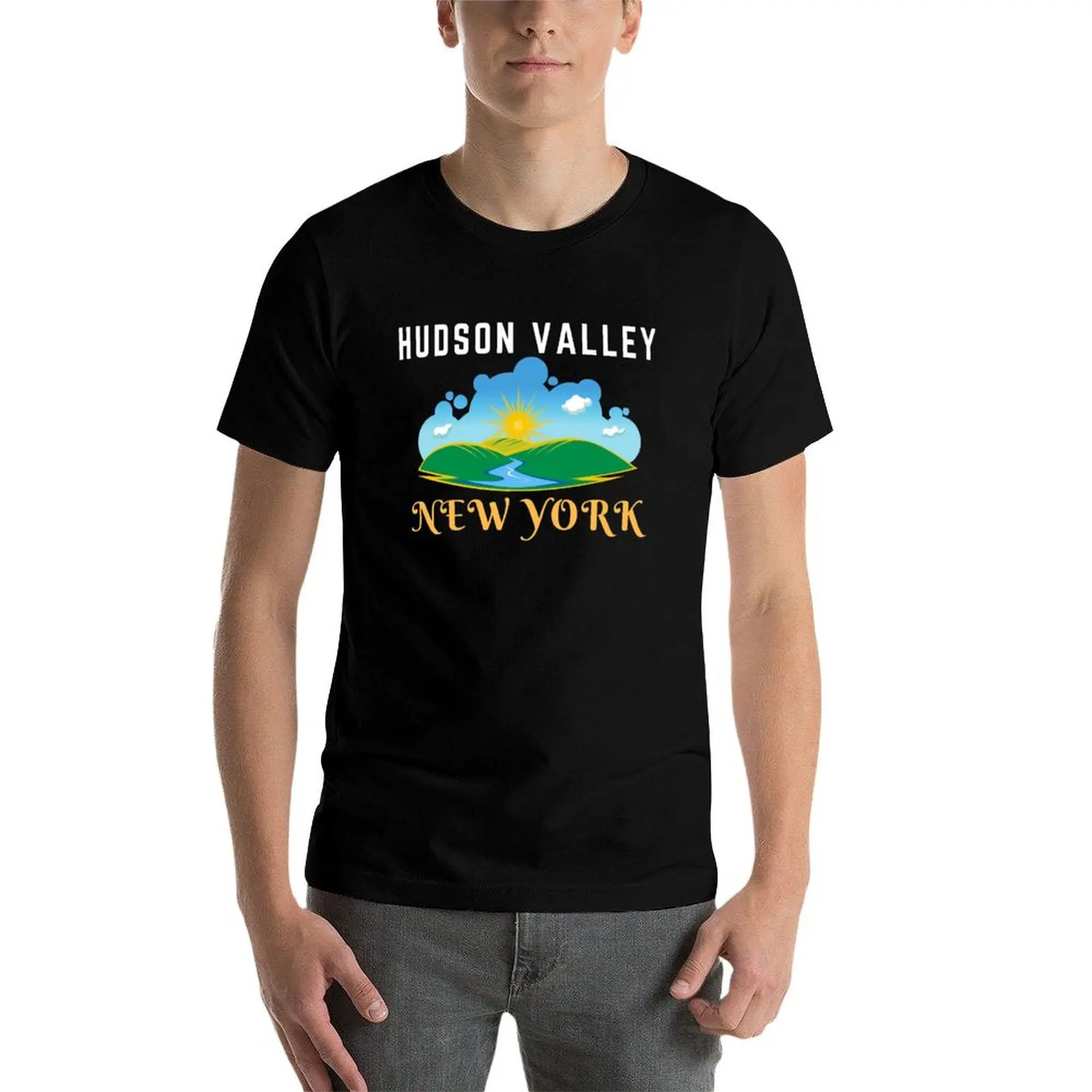 

Hudson Valley New York Hudson River Shirt футболка для мужчин футболка мужские однотонные футболки с принтом для мужчин футболка
