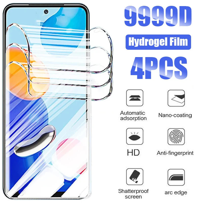 4PCS Hydrogel Film For Xiaomi Redmi 10 9 9A 9C 13C 12C 10C Screen Protector For Redmi Note 11 12 13 Pro 5G 11S 12S 10S Soft Film