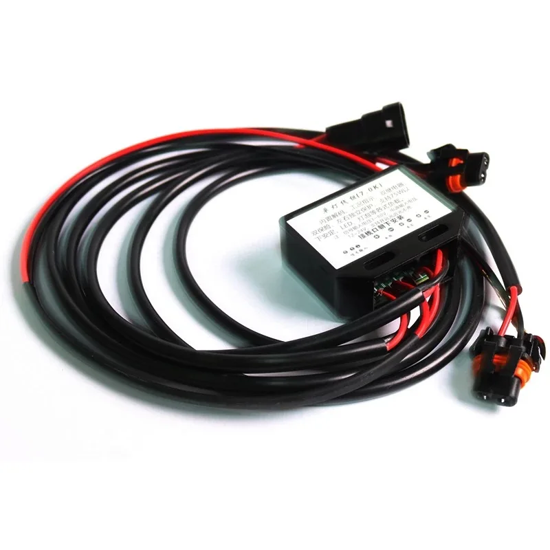 H4 H7 LED Headlight Decoder Wiring Harness Voltage Stabilizer Relay Anti Flicker Car Motorcycle Headlamp Retrofit Universal Kit
