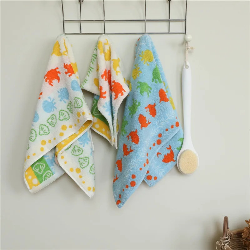 

Cute Marine Organism Shell Patter Cotton Soft Face Towel for Kids Absorbent Towel Comfortable Cotton Household Towel Baby Towels