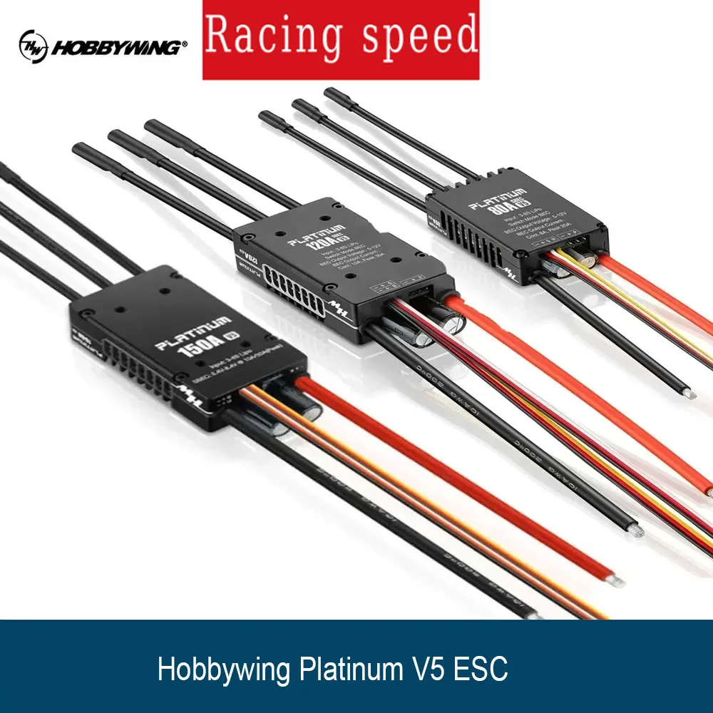 

Hobbywing Platinum V5 Brushless ESC – 80A/120A/150A | 3-8S Switchable BEC for RC Helicopters/Fixed-Wing
