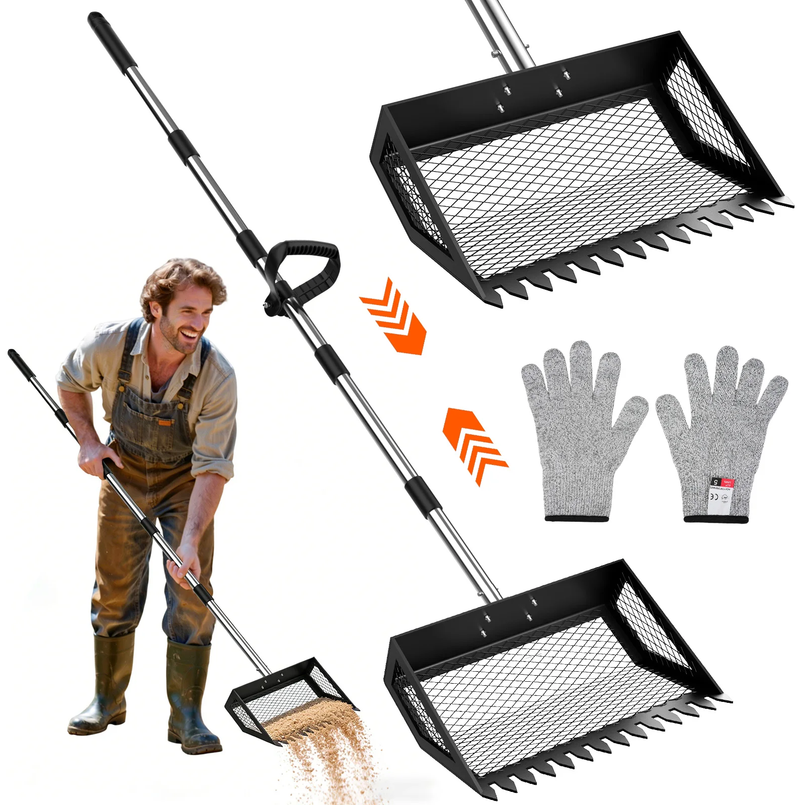pala-ajustable-para-gallinero-de-35-75''-con-mango-ergonomico-pala-y-rastrillo-2-en-1-para-una-facil-limpieza-de-excrementos