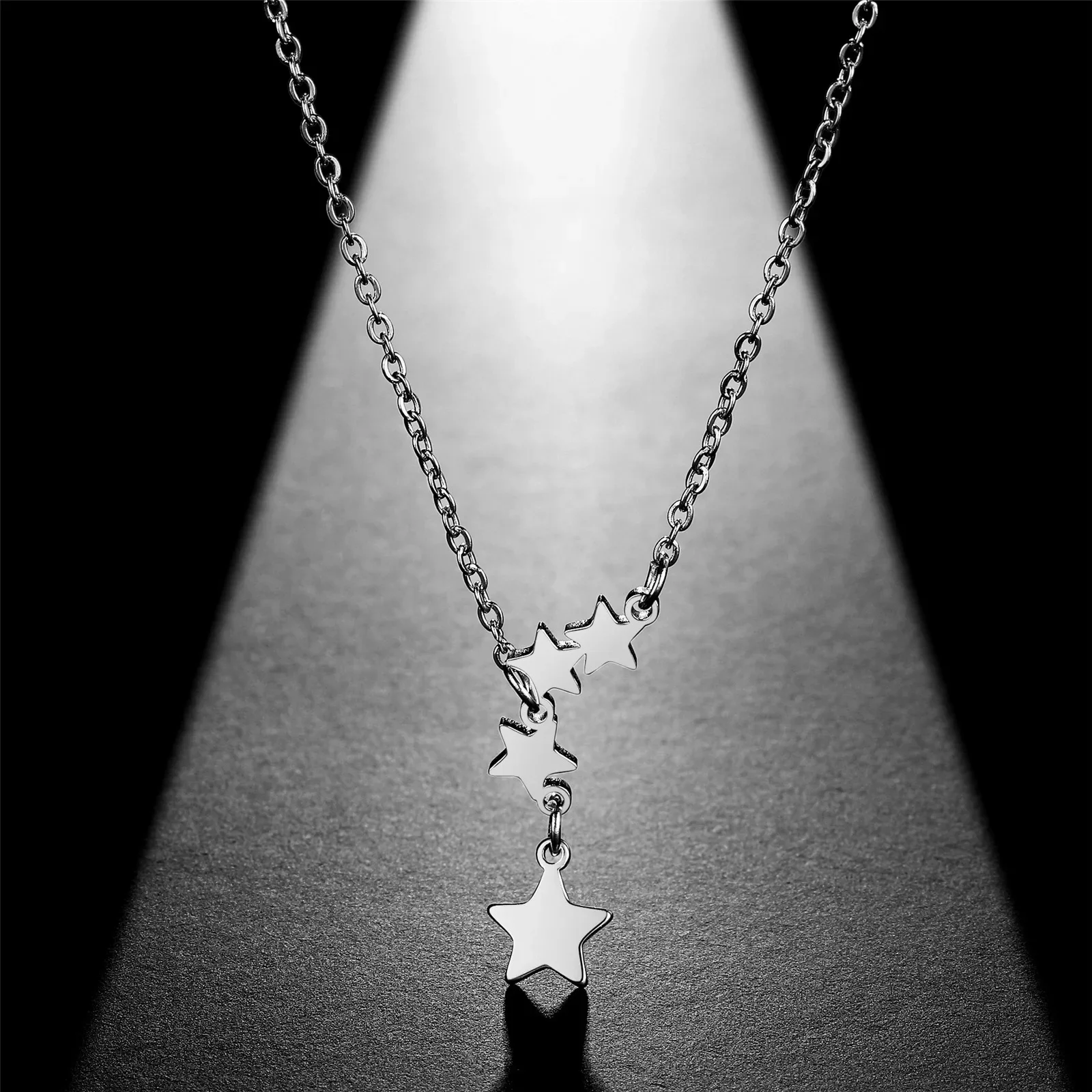 Skyrim Boho Star Pendant Tassel Necklace Stainless Steel Gold Color Simple Women Choker Neck Chain Kpop Summer Jewelry Gift