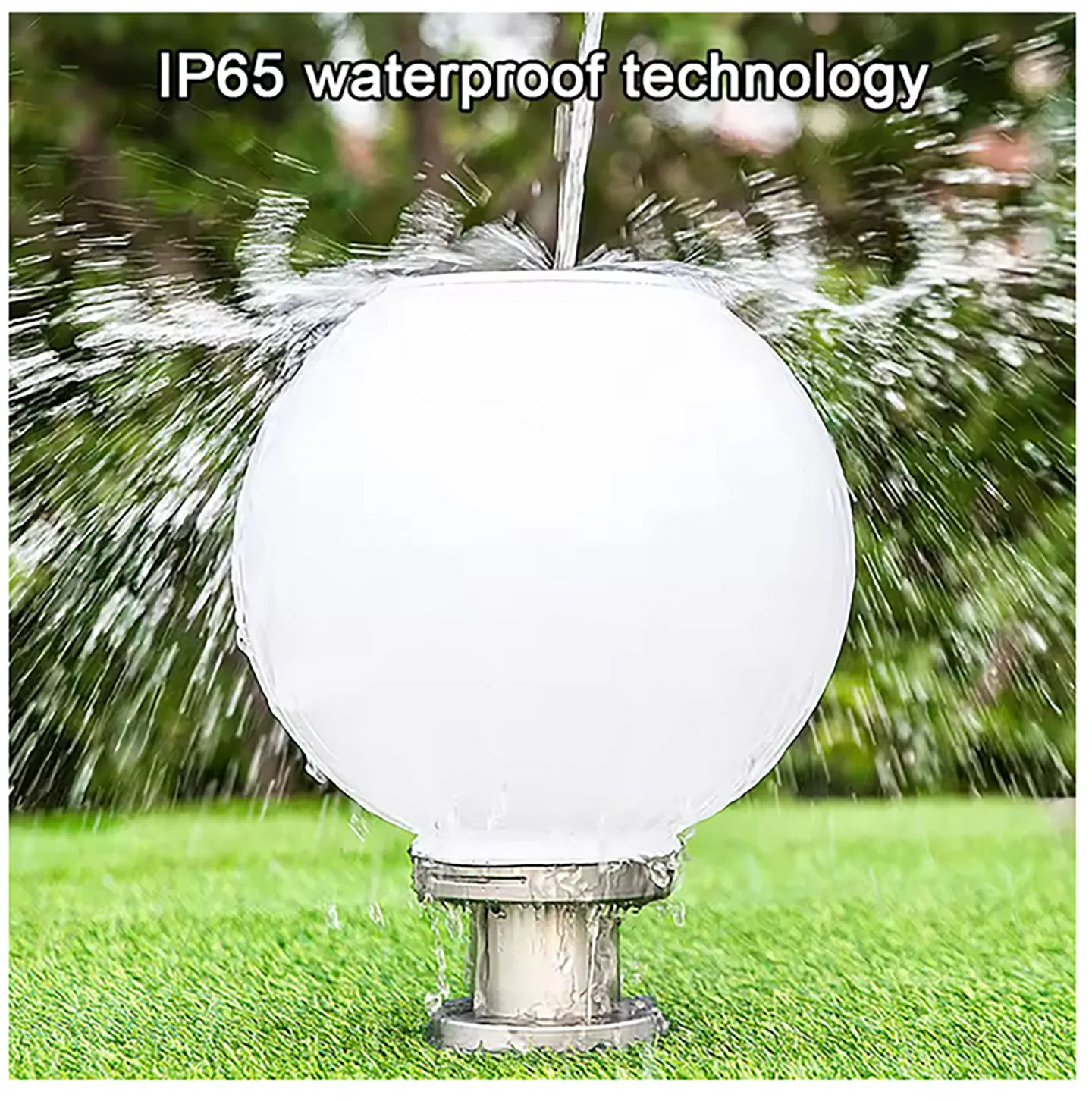 Solar Light Outdoor Fixtures Courtyard Garden Lawn Street Lights Round Ball Lamp External Landscape Patio Pillar Light