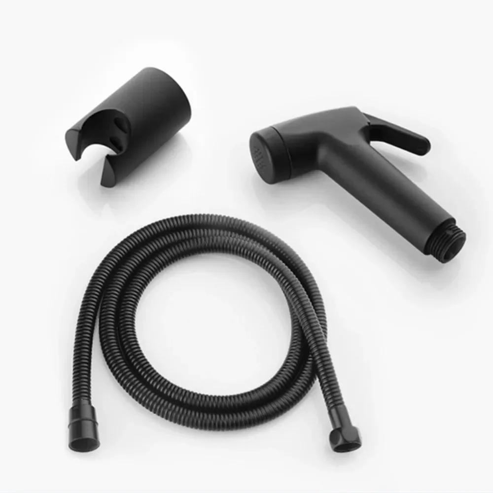 Black Toilet Douche Bidet Handheld Shower Head Hose Valve Spray Muslim Sanitary Shattaf Kit Holder Bathroom Fixture Shattaf